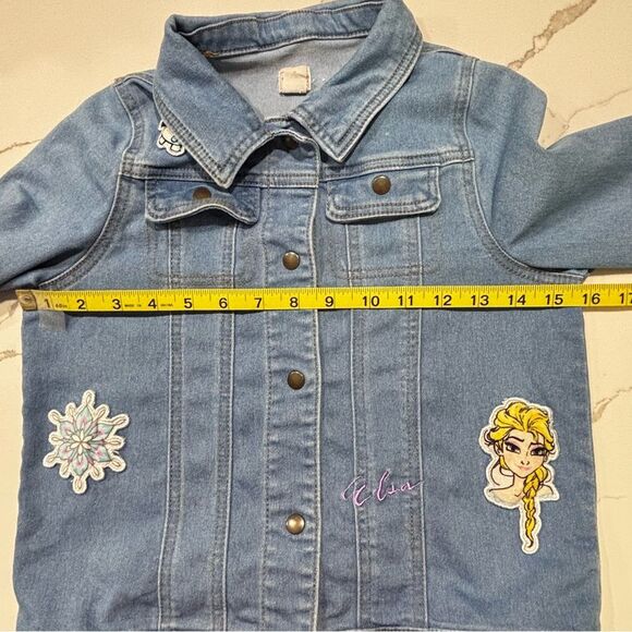 Disney | Girls Lt Wash Blue Denim Elsa Frozen Jean Jacket Snap Closure Size 10 - Picture 15 of 16